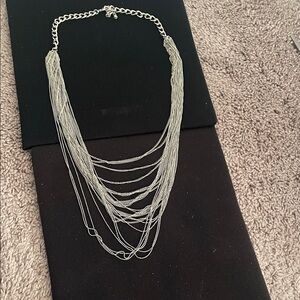 Layered Multi-Chain Silver Necklace - Women Jewelry